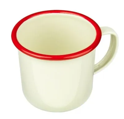 Falcon Traditional Cream Red Rim 8cm Mug 284ml Genuine Enamel Falconware • £7.49