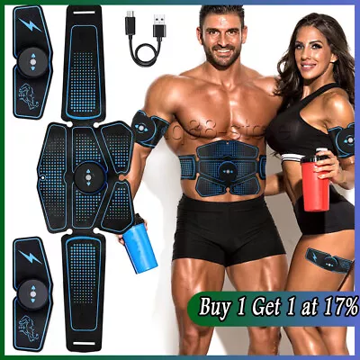 ABS Stimulator Abdominal Machine Muscle Training Toning Belt Trainer Fitness • £12.44