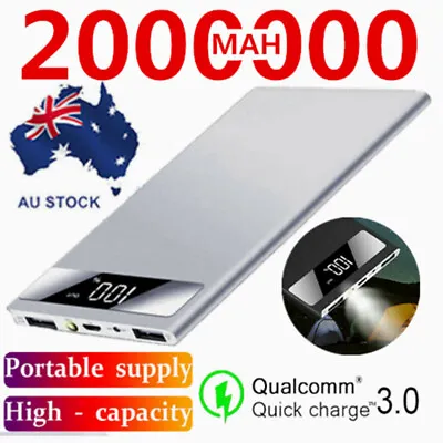 $28.49 • Buy 2000000mAh Portable Power Bank Charger With LCD 2USB External Battery Pack AU