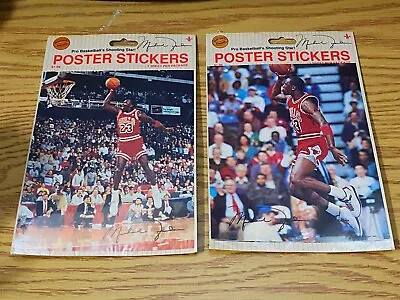 Lot Of 2 Vintage Michael Jordan NBA Poster Stickers - Sealed (1990s) • $25