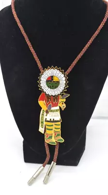 Vtg TAWA Kachina Bolo Tie - Metal - 4  - 2 Oz. - LIONS CLUB Emblem • $18.50