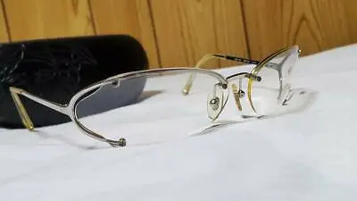 VERSACE Sunglasses Medusa Black Metal Silver Open Lens Gradation Gray W/ Case • $702.95