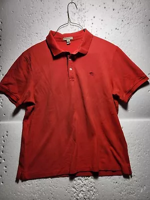 Burberry Brit Shirt Mens XXL Red Short Sleeve Polo Quarter Button  Collared • $49.99