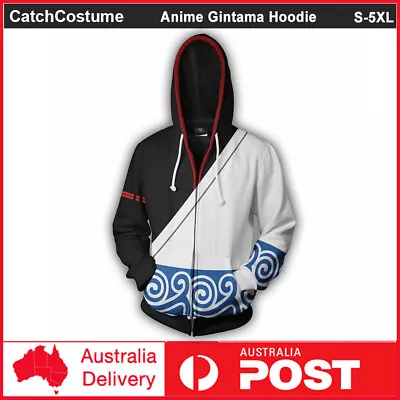 $25.25 • Buy Anime Gintama Sakata Gintoki Cosplay Hoodie Zipper Sweatshirt Jack Coat Unisex