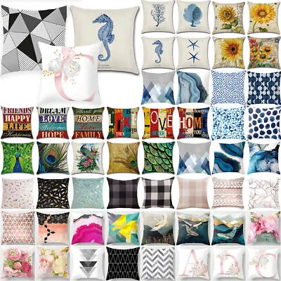 £2.51 • Buy 18inch Geometric Floral Pillow Case Square Cushion Cover Waist Throw Home Decor-