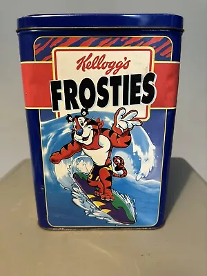 Kelloggs Frosties-Cereal/Kitchen Storage Tin 1990s Used Grade B • £17.99