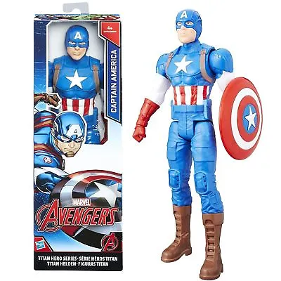 MARVEL AVENGERS TITAN HERO SERIES 12   Captain America Action Figure Hasbro • £9.90