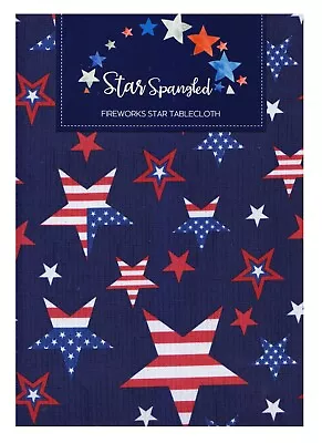 Patriotic Tablecloth 60 X 84 Oblong/Rectangle Red White Blue Stars Spangled • $20