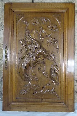 Antique French Large Carved Wood Doors Wall Panel Door Solid Oak Salvage BIRDS • $248