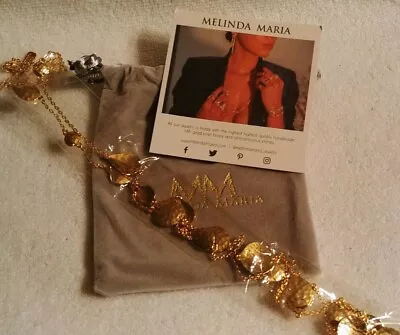 Melinda Maria Sabrina Hammered 18K Gold Plated Pod Necklace 40 Inches In Length • $34.20