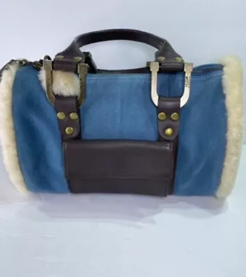 Ugg Blue Suede Bag Sherpa Blue READ • $49.99