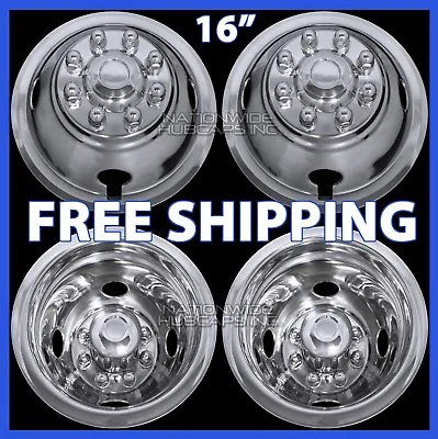 4 FORD 16  Dual Steel Wheel Simulators Dually 8 Lug Rim Skins Liners Covers RV • $189.99