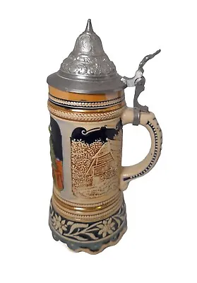 Thorens Beer Stein 21.5cm Swiss Musical Tankard With Lid - Tested Working • £18.99