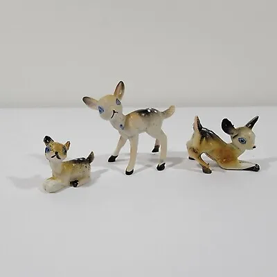 Vintage Miniature Deer Plastic Figurines Bambi Lot Of 3 Hong Kong • $5.99