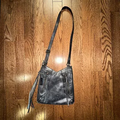 Joe's Jeans Brand Black Leather Crossbody Adjustable Strap Handbag • $30