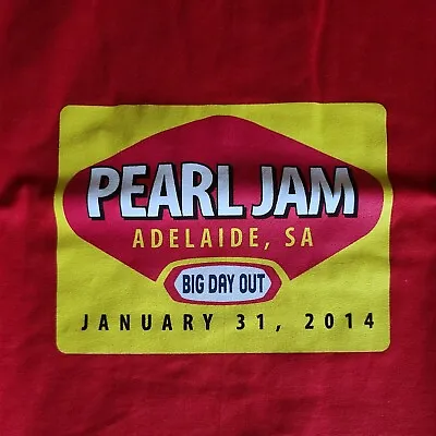 Pearl Jam  T-shirt Xl Adelaide Australia Jan 31st 2014 Unwashed Unworn  • $85.64