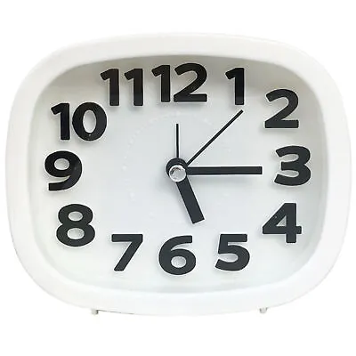 $15.18 • Buy Desk Clock Round Edges Durable Small Bedside Analog Alarm Clock Korean Style