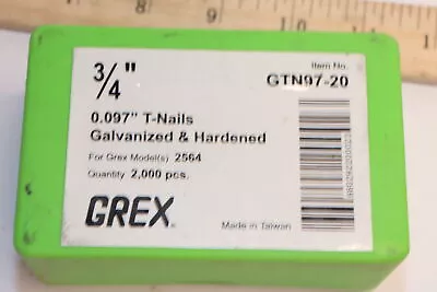 (2000-Pk) Grex Galvanized Heat-Treated T-Nails 0.097  X 3/4  GTN97-20 • $30.80