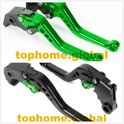 For Kawasaki ZX6R/636 2007-2018 / Z1000 07-16 Clutch Brake Levers Short GN/BK US • $30.02