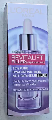 LOREAL PARIS REVITALIFT FILLER ANTI WRINKLE SERUM 30ml 1.5% PURE HYALURONIC ACID • £14.99