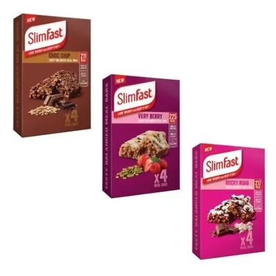 £24.99 • Buy Slimfast Meal Replacement Snack Bars Ultra Variety 3 Pack 12 Bars In 4 Each