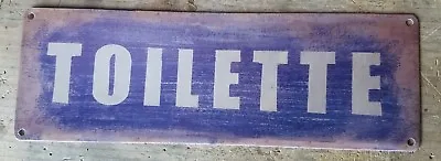 Toilette French Bathroom Reproduction Steel Street Sign • $15.99