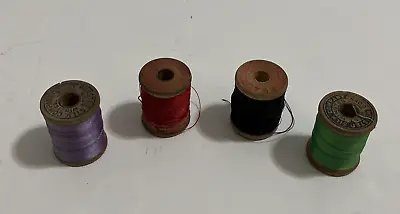 Winsted Silk Company Vintage Wooden Spools Of Thread Lot Of 4 • $20