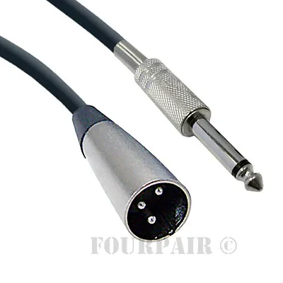 6ft XLR 3-Pin Male To 1/4  Mono Plug Shielded Microphone Mic Audio Cable Cord • $6.59