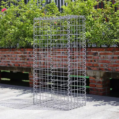 100x50x30CM Galvanized Steel Gabion Basket Mesh Wire Garden Stone Pot Cage Fench • £30.99