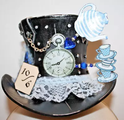 Small Steampunk Mad Hatter Tea Party Victorian Top Hat • $16.95