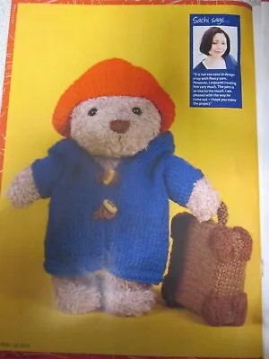 3 X Toy Knitting Patterns - Paddington Bear Bloomsberry Elephant And Sandy Lion • £3.50