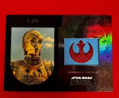 2016 Star Wars Evolution Commemorative Flag Patch Blue Card C-3PO 41/50 • $44.89