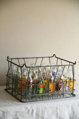 Crate Of 20 Vintage Glass Milk Bottles • £140