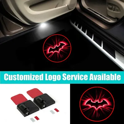 $17.99 • Buy 2x Wireless Red Lightning Batman Logo Car Door Projector Shadow Welcome Light