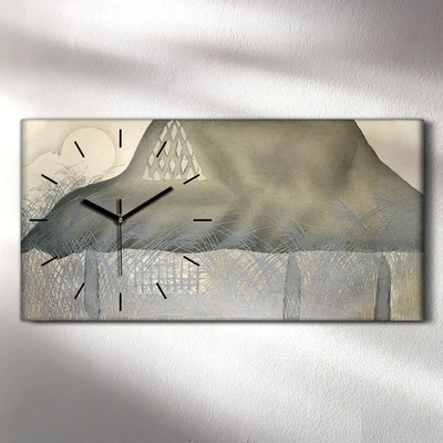£43.95 • Buy Canvas Clock 60x30 Print Painting Abstract House Sun Kamisaka Sekka Wall Decor 
