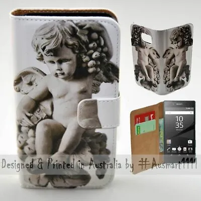 $13.98 • Buy For Sony Xperia Series Baby Angel Sculpture Print Wallet Mobile Phone Case Cover