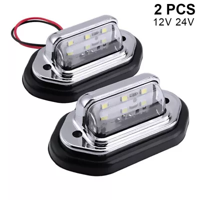 2X White LED License Plate Tag Light Lamp For Car Truck SUV Trailer RV Universal • $8.98
