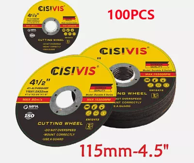 100PCS 115mm 4.5  ULTRA THIN 1mm METAL CUTTING BLADE DISC STEEL ANGLE GRINDER • £20.99