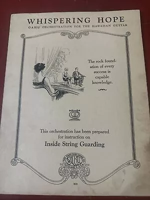 Vtg Whispering Hope Oahu Hawaiian Guitar Sheet Music 1933 • $19.99