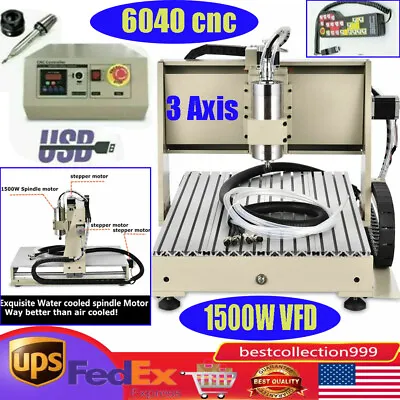 3 Axis USB CNC 6040 Router Milling Machine 1500W 3D Desktop Engraver&Handwheel • $1099