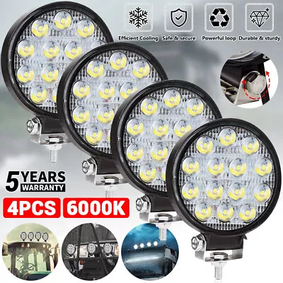 4 PACK Round 14 LED Fog Lights Bumper Driving Offroad Light Tractor ATV Truck • $19.98