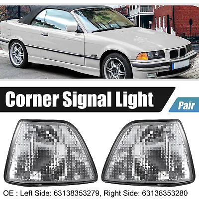 Pair Clear Turn Signal Light Lamp Corner Signal Light For BMW E36 3 Series 92-98 • $32.29