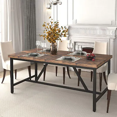 71  Wood Dining Table Rectangular Kitchen Table For 6 People Home Furniture • $127.29