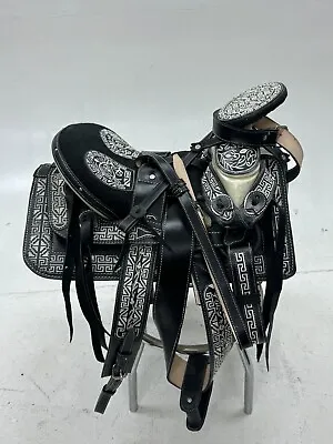 KingSaddle Mexican Leather Pony Horse Saddle/ Silla De Montar Estilo Charro • $599.99