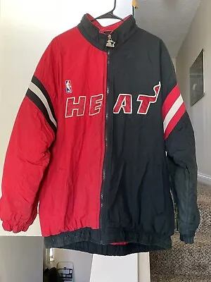 Miami Heat Vintage 90s Nylon Starter Jacket NBA Sports Men’s XL • $399