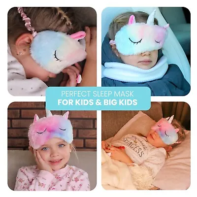 Girls Kids Sleeping Unicorn Eye Mask Travel Sleep Women Blindfold Sex Blackout  • £3.99