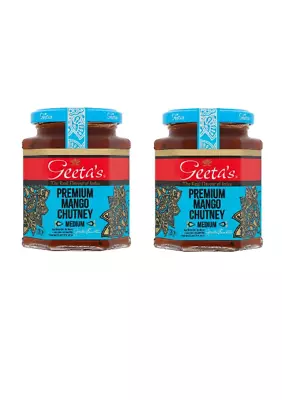 Mango Chutney Geeta's The Real Flavour Of India Premium Chutney Medium 220g X 2 • £6.99