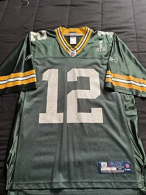 Aaron Rodgers #12 Green Bay Packers Reebok On Field SB45 Jersey Size Medium • $25