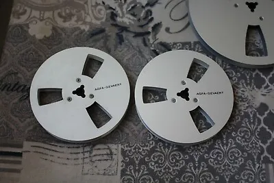 Pair Metal Reel To Reel Tape Spools Aluminium  5  Agfa Gevaert For Uher Nagra • £130.80