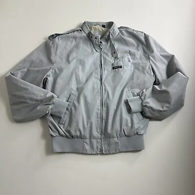 Vintage Members Only Bomber Racer Jacket Gray Men's Size 42 Casual Full Zip • $39.99